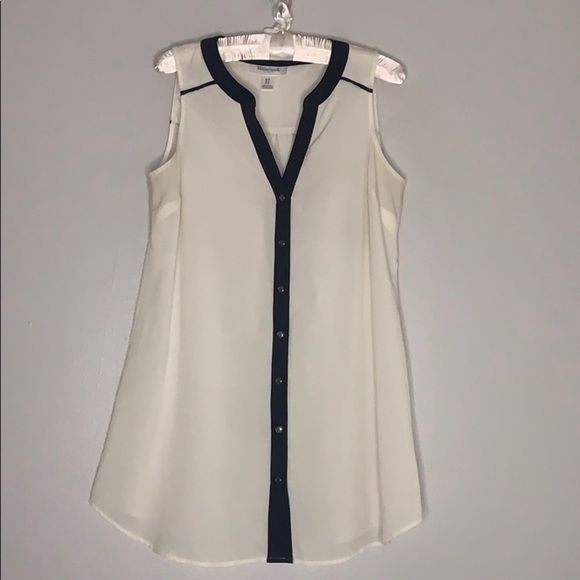 Motherhood Maternity Tops - Motherhood Maternity White and Black Sleeveless Blouse